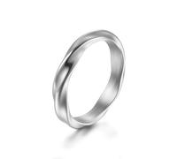 JIiopCFegh diamond ring， Twisted Band 316L Stainless Steel Pinky Ring - 4mm Minimalist Design(Silver,M)