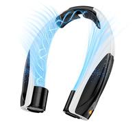 JIJ Neck Fan - Portable Neck Fan Rechargeable with 6 Adjustable Speeds, Neck Cooler with 360° Surround Breeze, Upgraded Long-lasting Wearable Fan for Hot Weather, Travel, Outdoor, Camping, Men & Women