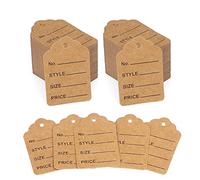 jijAcraft 1000Pcs Pre-Punched Price Tags, 3.2x5CM Clothing Garment Price Labels/Tickets/Tags, Brown Marking Stock Tag, Unstrung Hanging Display Labels for Clothes, Jewelry