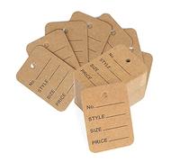 jijAcraft 1000Pcs Pre-Punched Price Tags, 3.5x5CM Clothing Garment Price Labels/Tickets/Tags, Brown Marking Stock Tag, Unstrung Hanging Display Labels for Clothes, Jewelry