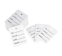 jijAcraft 1000Pcs Pre-Punched White Price Tags, 3.5x5CM Clothing Garment Price Labels/Tickets/Tags, Unstrung Marking Stock Labels, Hanging Display Tag for Clothes, Jewelry