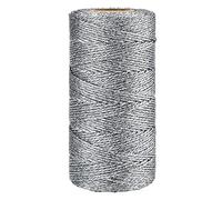 jijAcraft 100M Silver String, Silver Metallic Thread Twine String Jewelry Craft Cord for DIY Crafts, Gift Wrapping, Packing