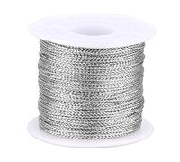 jijAcraft 100M Silver Twine String: 1mm Metallic Thread with Coil, Silver Cord String for Christmas, Jewelry Making, DIY Craft and Packing