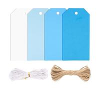jijAcraft 120PCS Blue Gift Tags: 5x10CM 4 Colors Gradient Tags, Blank Paper Labels with String, Favour Labels for Gift Wrapping, Birthday, DIY Crafts, Clothing, Wedding, Party