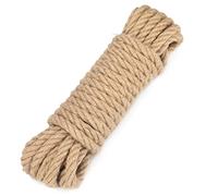 jijAcraft 12MM Thick Hemp Rope: 10M Natural Jute Rope 4-Ply Brown Garden Climbing Hemp Twine Strong Jute Twine for Cat Tree & Scratching Post, DIY Craft Projects, Hanging, Garden Use
