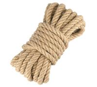 jijAcraft 14MM Thick Hemp Rope: 10M Natural Jute Rope 4-ply Strong Garden Climbing Hemp Cord Jute Twine for Cat Tree & Scratching Post, DIY Craft Projects, Hanging, Garden Use