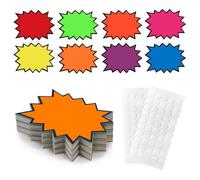jijAcraft 14x18cm Neon Stars Price Tags: 80Pcs Large Starburst Price Labels