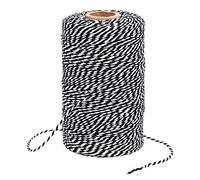 jijAcraft 200M Black and White String: 2mm Cotton Bakers Twine, Durable Cotton Garden Thread Twine, Butchers String for DIY Crafts Gift Wrapping Gardening Christmas Decoration