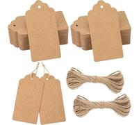 jijAcraft 200PCS Brown Gift Tags - Large Kraft Paper Tags, 10x5cm, with String for Christmas & Wedding Favours