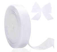 jijAcraft 20mm White Organza Ribbon: 45m Sheer Organza Chiffon Ribbons Craft Ribbons Gift Wrapping Ribbon for Weddings Crafts Gift Bows Party Christmas Decorations