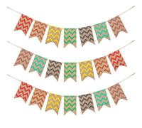 jijAcraft 3.7M Rustic Burlap Banner Bunting, Linen Bunting Flag Hessian Pennant Garlands Fabric Triangle Flags for Wedding Favours, Baby Showers, Room Garden Decorations 10X16.5CM