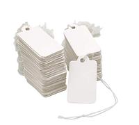 jijAcraft 500Pcs White Price Tags with String: 45 x 25mm Luggage Tags Paper Blank Gift Marking Strung Labels for Jewelry Clothing Display Price