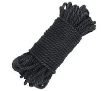 jijAcraft 5MM Black Jute Rope: 20M Thick Jute Twine 3-Ply Natural Craft String Strong Garden Hemp Rope for DIY Craft Projects, Garden Use, Cat Scratching Post, Hanging, Wrapping