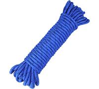 jijAcraft 8MM Royal Blue Nylon Rope: Thick Nylon Washing Line 20M Solid Binding Hanging Twisted Cord, Heavy Duty Rope for Garden, Hammock, Camping Trips, Marine Rigging (Blue with Black Dots)