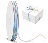 jijAcraft Blue Cream Macrame Cord 3mm: 30m Cotton Macrame Cord, Gradient Blue Beige Braided Craft Rope for DIY Crafts, Bracelet & Jewellery Making, Gift Wrapping, Boho Home Decoration