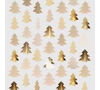 jijAcraft Christmas Tree Paper Garland: 3PCS Reflective Champagne Gold Tree Hanging Paper Streamer, 13.5M Hanging Bunting Decorations for Christmas Party Supplies