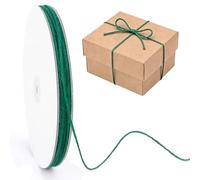 jijAcraft Dark Green Garden String 2mm: 100m Natural Jute Twine, 3-Ply Colored Jute String Twine for Gift Wrapping, DIY Crafts, Climbing Plant, Handmade Arts, Wedding, Christmas
