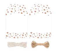 jijAcraft Rose Gold Dots Tags: 100PCS Wedding Gift Tags with Rose Gold Dots, 8.5x5.5CM White Labels with String, Blank Paper Labels for Gift Wrapping, Wedding, Birthday, Party