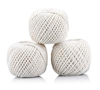 jijAcraft White Cotton String 3X100M Food Safe Kitchen Cooking String for Trussing Tying Poultry/Meat and Making Sausage