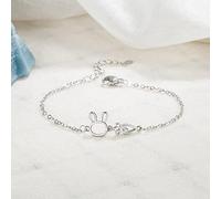 JIJIBA 2023 New Sterling Silver Color Bracelets for Women Butterflies Zircon Rabbit Charm Hand Chain Link Orignal Fashion Jewelry
