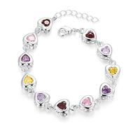 JIJIBA 925 Sterling silver Bracelets chain beautiful Colors crystal stone drop Jewelry fashion for women wedding lady cute