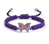 JIJIBA Handmade Braided String Bracelet For Women Blue Butterfly Pendant Adjustable Charm Bracelets Bangles Fashion Girl Jewelry Gifts