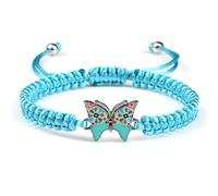JIJIBA Handmade Braided String Bracelet For Women Blue Butterfly Pendant Adjustable Charm Bracelets Bangles Fashion Girl Jewelry Gifts