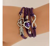JIJIBA Leather Bracelets For Women Wrap Infinity Love Heart Friendship Antique Leather Charm Bracelet