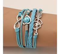 JIJIBA Leather Bracelets For Women Wrap Infinity Love Heart Friendship Antique Leather Charm Bracelet