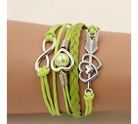 JIJIBA Leather Bracelets For Women Wrap Infinity Love Heart Friendship Antique Leather Charm Bracelet