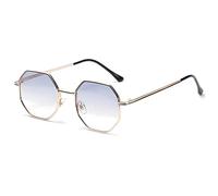 JIJIBA Sunglasses Men Vintage Octagon Metal Sunglasses for Women Luxury Brand Goggle Sun Glasses Ladies