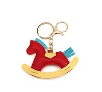 JIJIBA Women Leather Charms Bag Pendant KeyChain Cartoon Pony Rocking Horses Keyring Cute Animal Ornament Accessories Decoration Gift