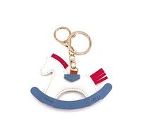 JIJIBA Women Leather Charms Bag Pendant KeyChain Cartoon Pony Rocking Horses Keyring Cute Animal Ornament Accessories Decoration Gift