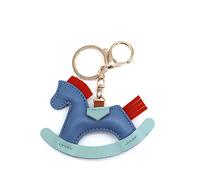 JIJIBA Women Leather Keychain, Cartoon Pony Keyring Pendant, Blue