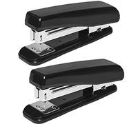 JIKIOU Basics Stapler 2 Pack for Office or Desk, 20 Sheet Capacity, Non-Slip, Without Staples, Black