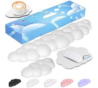 JIKIOU Cloud Wrist Rest Keyboard Palm Rest with Non-Slip PU Base, Upgrade Leather Cloud Arm Rest Keyboard Wrist Support Memory Foam Wrist Rest for Computer Laptop Mac Gaming
