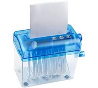 JIKIOU Mini Hand Shredder Portable Paper Shredder Manual Shredder Documents Paper Cutting Tool Home Office Desktop Stationery Christmas Birthday Gift Blue