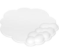 JIKIOU Mouse Pad Wrist Support with Leather Surface,Cloud Wrist Rest Mousepad with Memory Foam,Non-Slip PU Base Mouse Pad for Home Office Laptop Mac Easy Pain Relief (Cloud White)