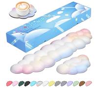 JIKIOU Upgrade Leather Cloud Keyboard Wrist Rest, Cloud Wrist Rest with Non-Slip PU Base, Comfortable Memory Foam Wrist Rest for Computer Laptop Mac Gaming Office and Pain Relief Christmas Wish Gift