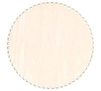 Jikoiuty 30cm Natural Wooden Basket Bottom with Hole, Circle Blank Wood Base for DIY Knitting Crochet Bag Bottom Shaper Craft