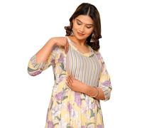 Jikonet Ladies Maternity Zipper Feeding Kurti (VJK), Peach yellow, S