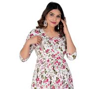 Jikonet Women Cotton, Rayon Maternity Gown Feeding Kurti, White, XL