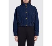 JIL SANDER Cropped Relaxed Fit Cotton Denim Bomber Jacket - Size: 42 - female