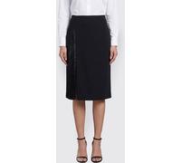 JIL SANDER Fiala High-Waisted Pleated Virgin Wool Pencil Mini Skirt - Size: 44 - female