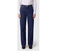 JIL SANDER High-Waisted 5-Pocket Straight-Leg Cotton Denim Jeans - Size: 40 - female