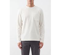 JIL SANDER Long-Sleeved Cotton T-shirt with Patch Pocket - Size: L - male