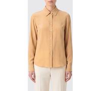 JIL SANDER Long-Sleeved Viscose Shirt with French Collar and Curved Hem - Size: 38 - female