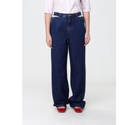 JIL SANDER Mid-Rise Wide-Leg Jeans in Cotton Denim with Cut-Out Details - Size: 38 - female