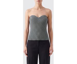 JIL SANDER Off-the-Shoulder Virgin Wool Corset Top with Sweetheart Neckline - Size: 40 - female