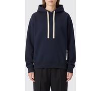 JIL SANDER Relaxed-Fit Cotton Hoodie with Drawstring Hood and Contrast Logo - Size: S - female